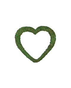 Padded Moss Heart Wreath - 15"