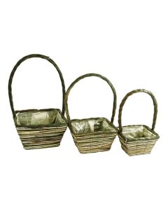 Square Seagrass Basket Planters - 16cm