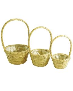 Round Seagrass Basket Planters - 40cm