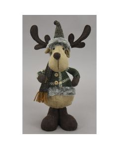 Standing Moose With Hat, Scarf, Boots and Coat