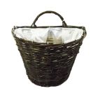 Willow & Black Rattan Half Wall Cone Baskets