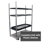 Danish Trolley Complete Unit - Polypropylene Shelves