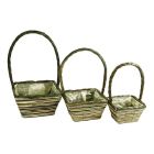 Square Seagrass Basket Planters - 21cm