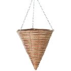 Fern & Sisal Round Cone Baskets - 35cm / 14"