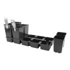 Extra Deep Square Pots - Black - 11 x 11 x 19cm