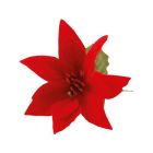 Velvet Poinsettia Picks - Red