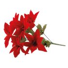 Velvet Poinsettia Picks - Red